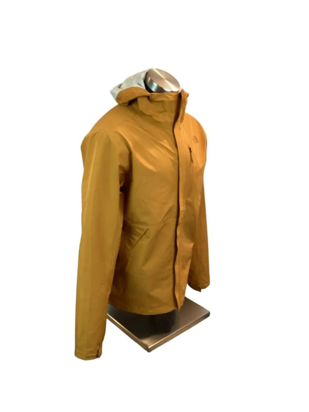 North Face Future Light Mens Medium Hooded Jacket Mustard Waterproof Lightweight